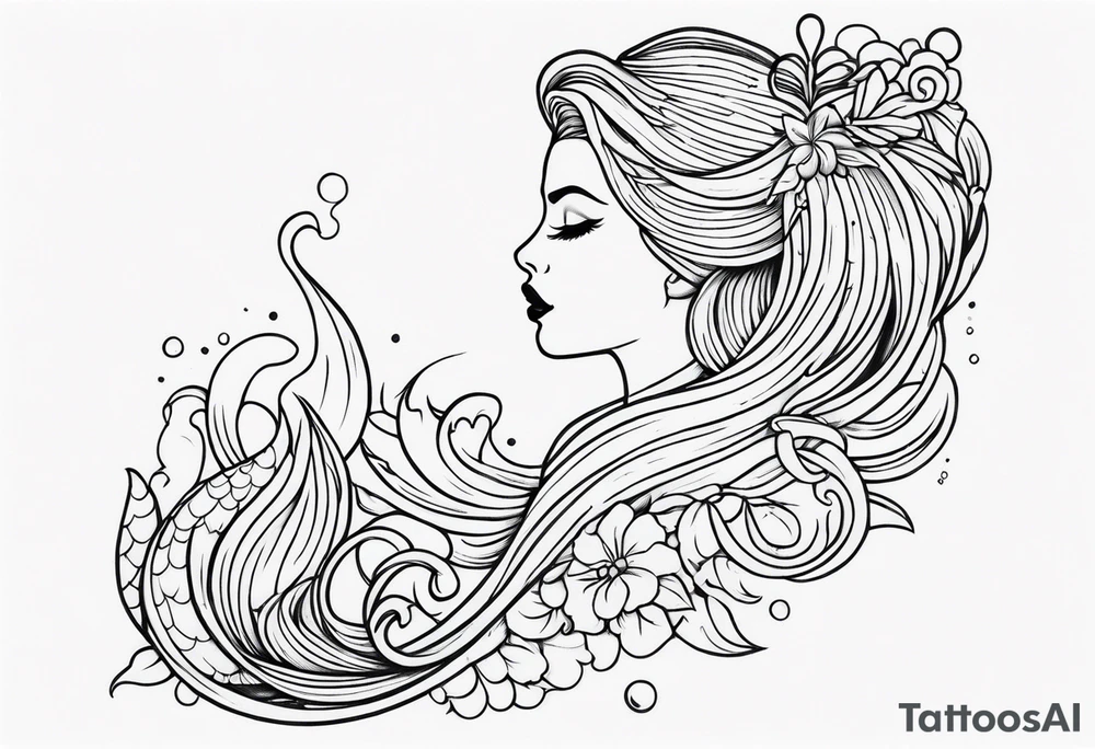 Queen mermaid  forearm tattoo idea