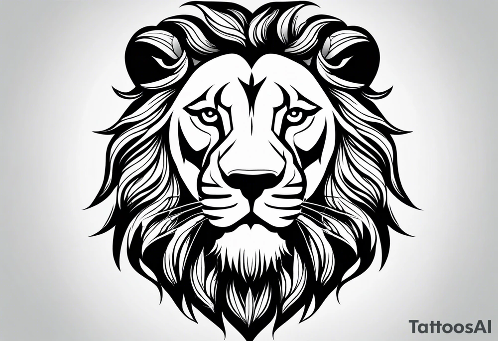 Minimalist lion head. tattoo idea