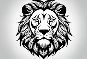 Minimalist lion head. tattoo idea