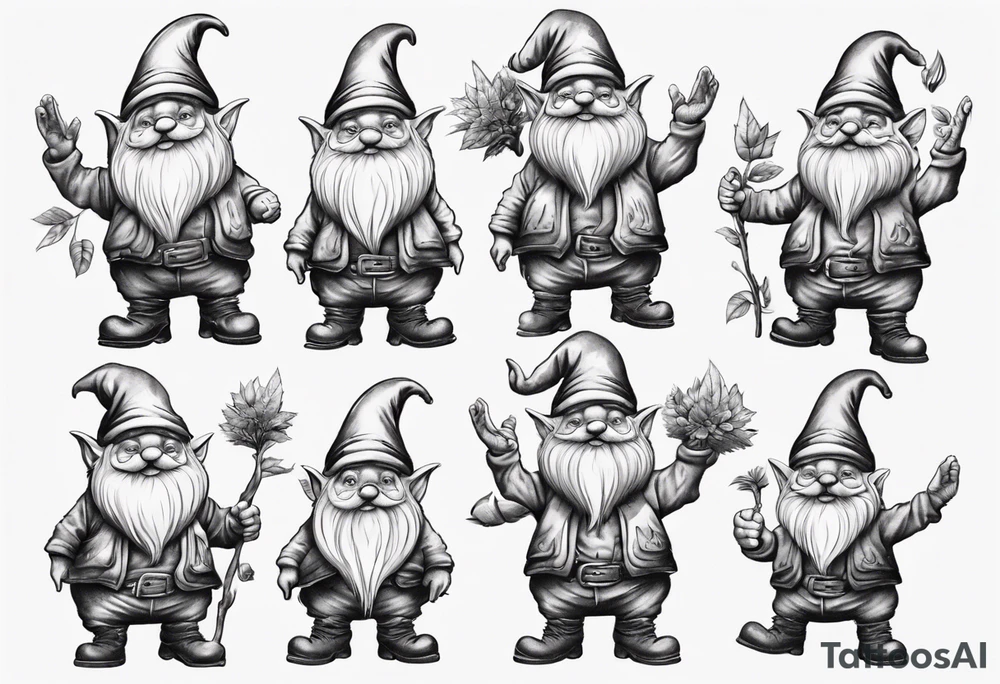 gnomes dancing in the forrest tattoo idea
