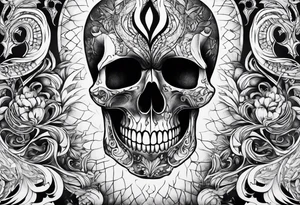 visceral heart fusioned with skull
half heart half skull tattoo idea