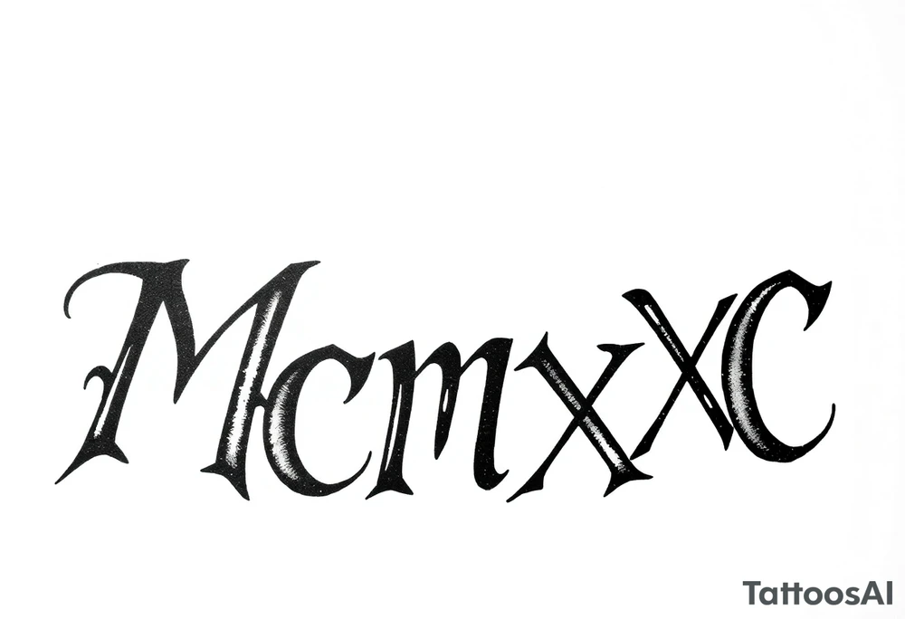 “MCMXC” roman script tattoo idea