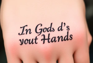 "In God's Hands" with pop out background tattoo idea