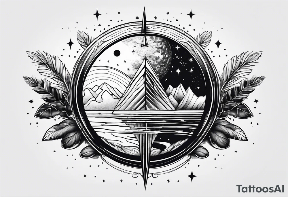 straight line, space, nature tattoo idea
