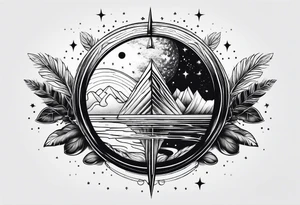 straight line, space, nature tattoo idea