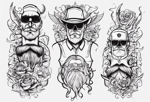 dad and son contour tattoo idea