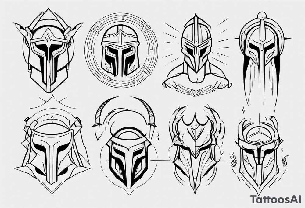 minimalist spartan 
fine-linework tattoo idea