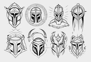 minimalist spartan 
fine-linework tattoo idea