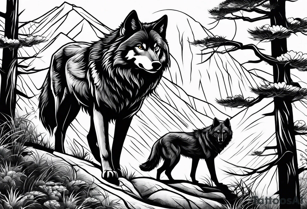 Wolves在山上 tattoo idea