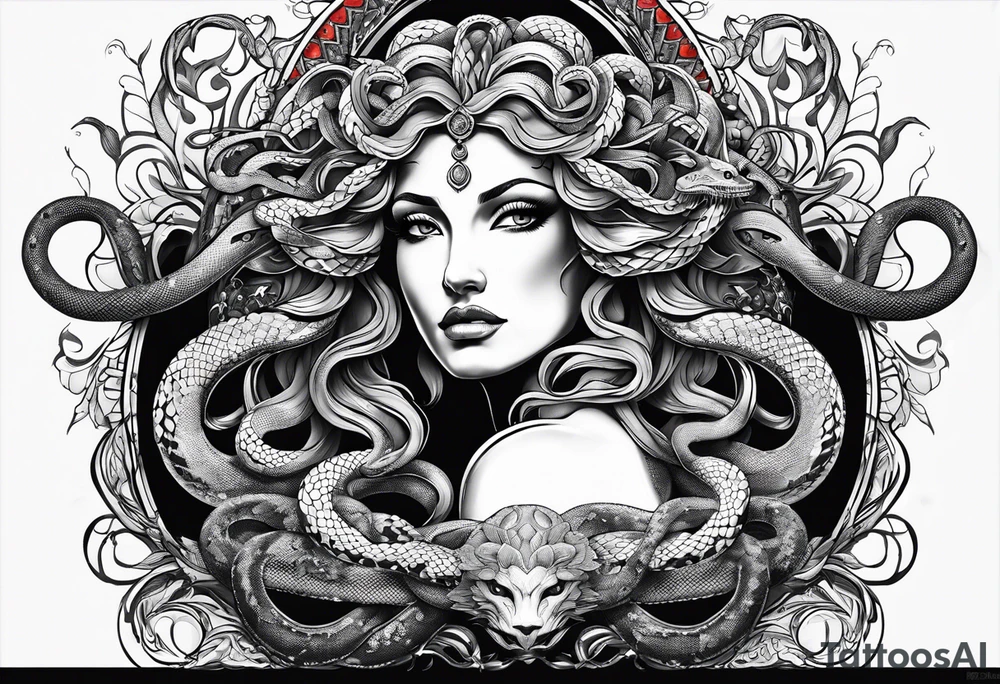 medusa, snakes, words, SA. tattoo idea