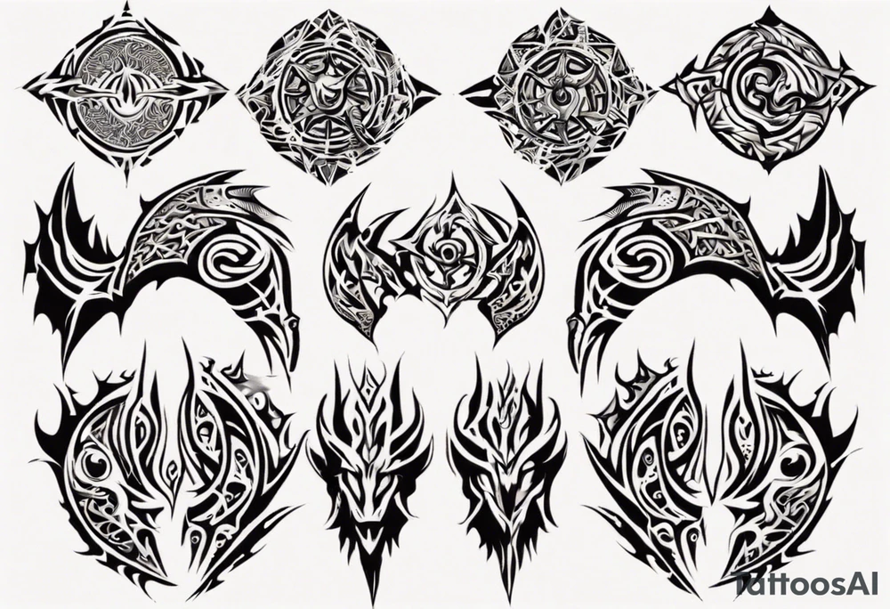 Dragon skin symmetrical tattoo idea