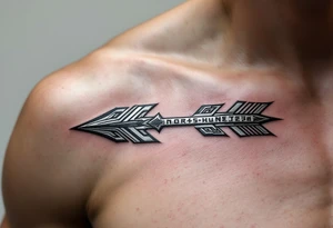 A silver and steel arrow with Norse runes engraved along its shaft, representing ancient wisdom and warrior spirit. tattoo idea