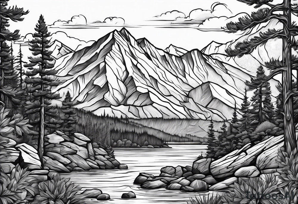 colorado mountains and a navy ship tattoo idea