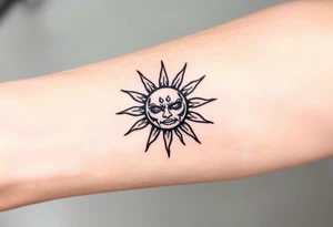 devilish sun tattoo idea