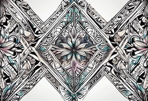 neo-tribal abstract lines gradient tattoo idea