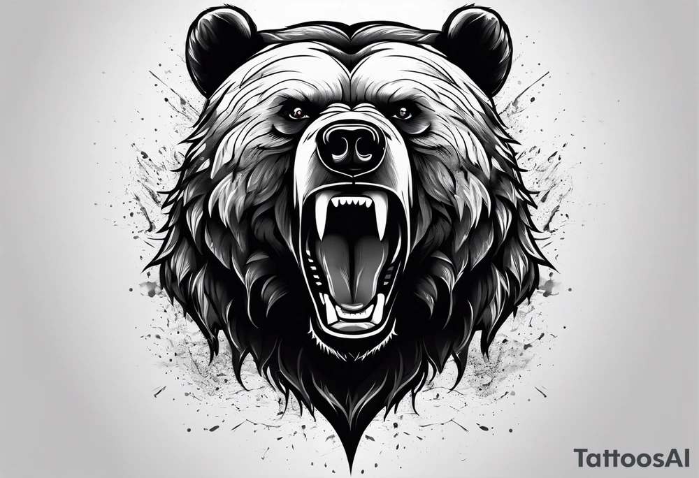 angry bear tattoo idea