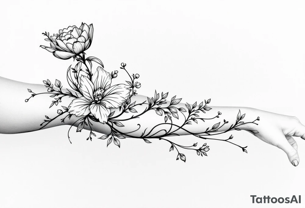 Лилии и размытые линии tattoo idea