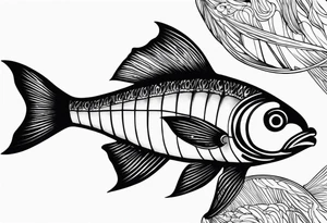 ocean fish for men's shoulder tattoo idea