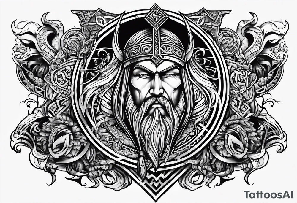 Valhalla word viking church tattoo idea