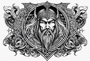 Valhalla word viking church tattoo idea