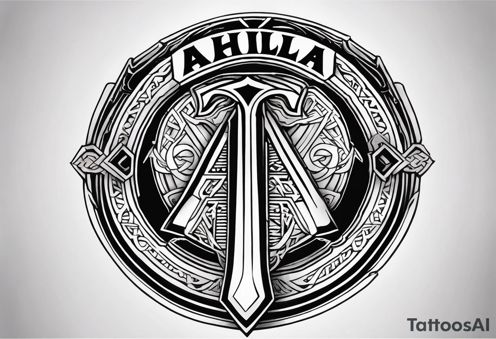 Valhalla valknut shield axe sword tattoo idea