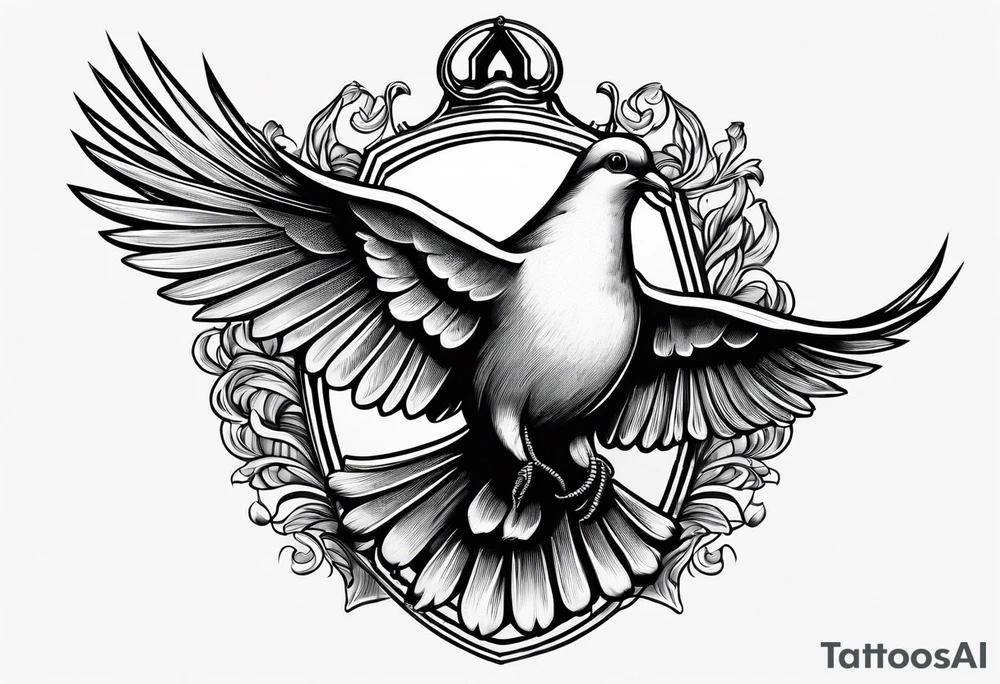 a dove and a grenade tattoo idea