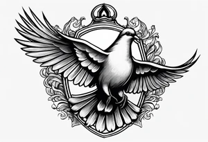 a dove and a grenade tattoo idea