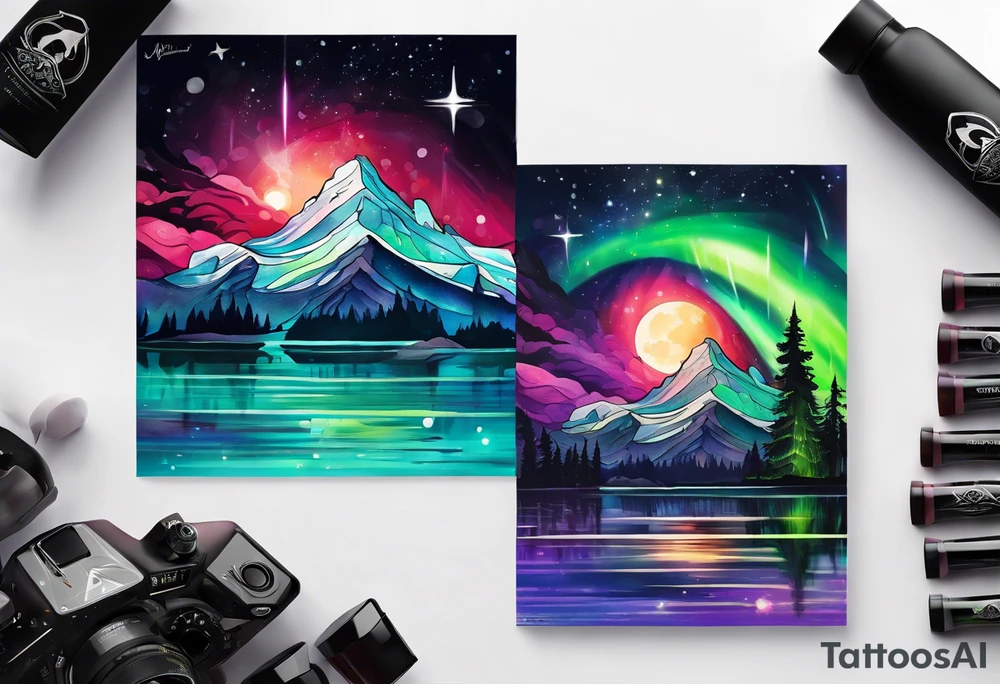 Aurora borealis tattoo idea