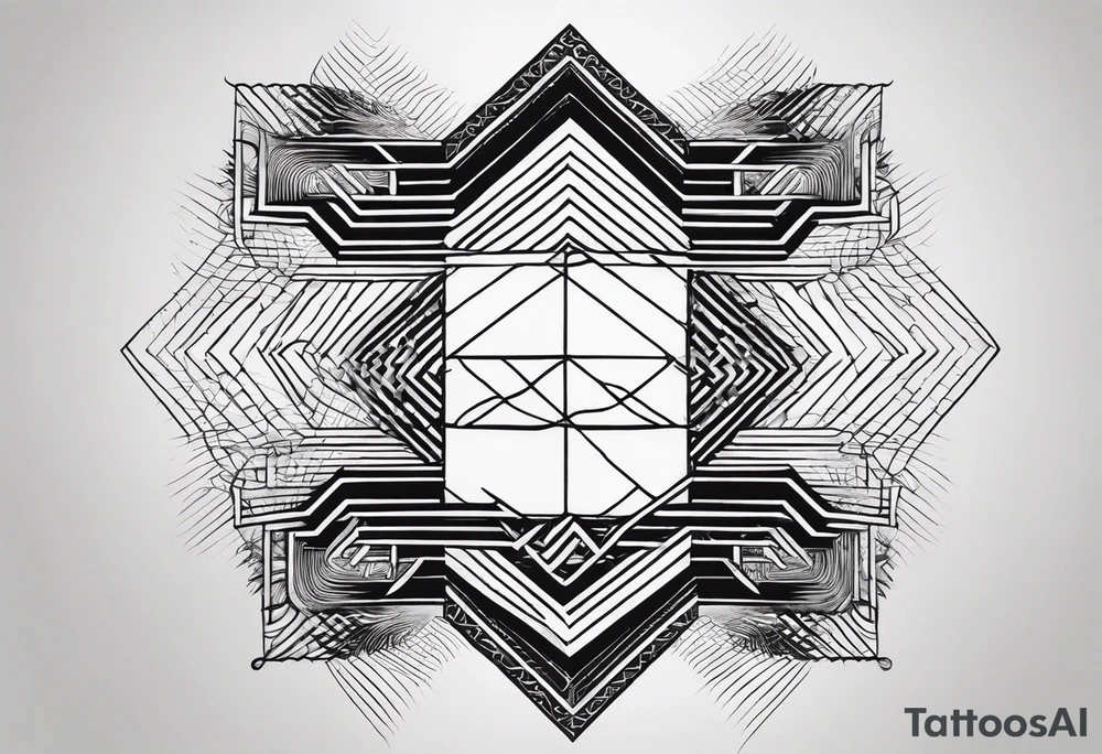 armband tattoo, horizontal with electromagnetic signal wave pattern tattoo idea