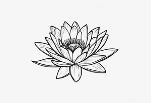 a single simple
 water lily. with the words i love you underneath tattoo idea