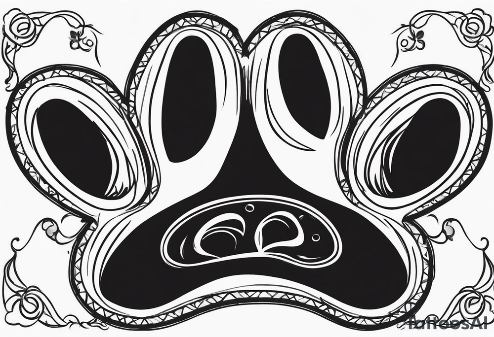 dog paw tattoo idea