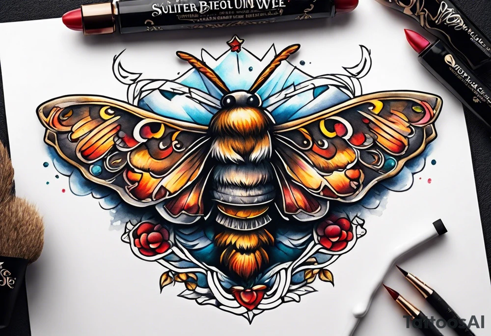 Moth and campfire tattoo idea