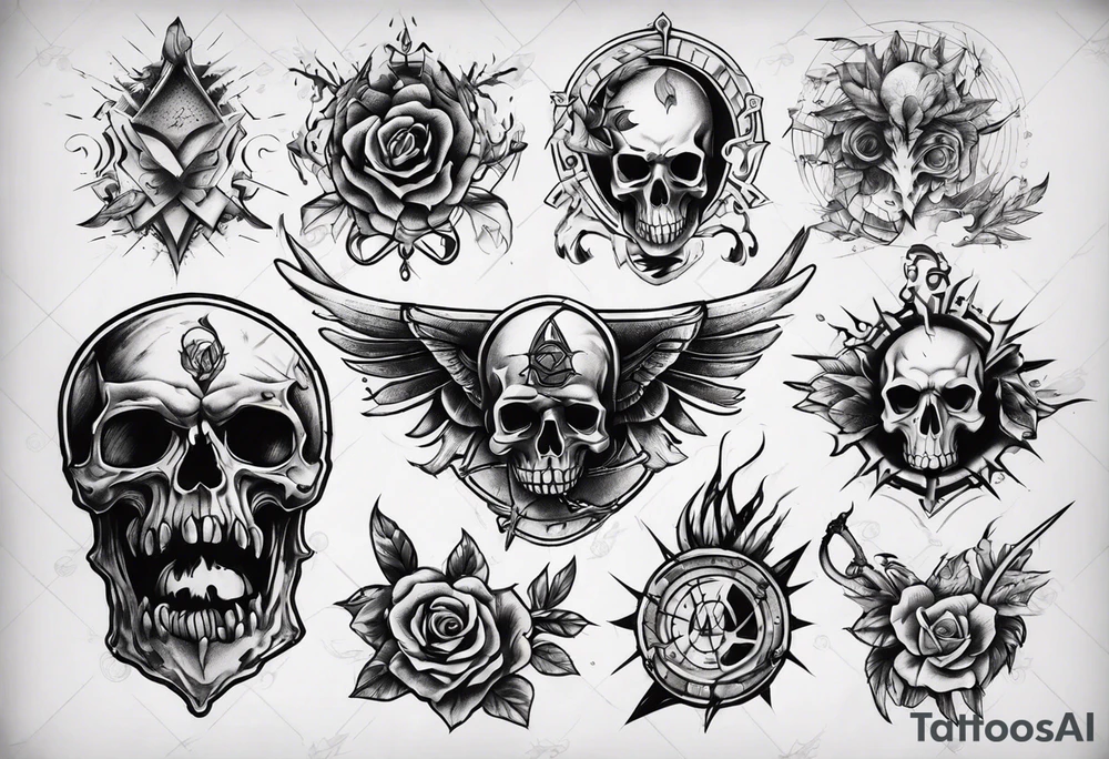 Sketches of black and black tattoo idea