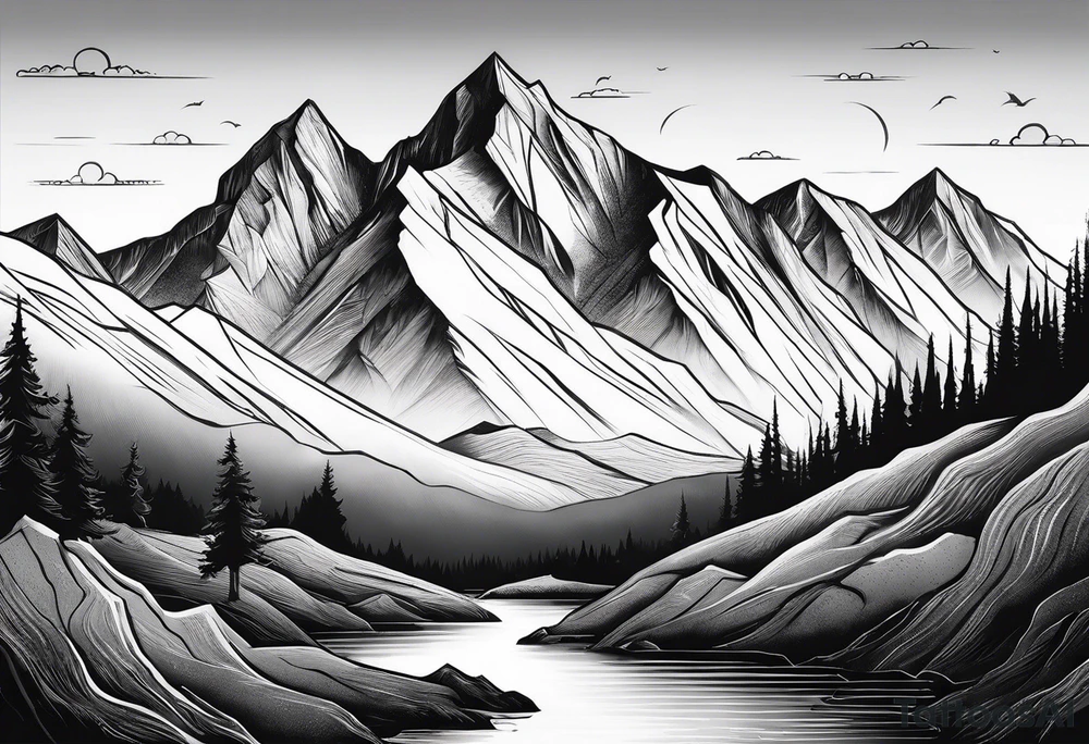 Mountains tattoo idea