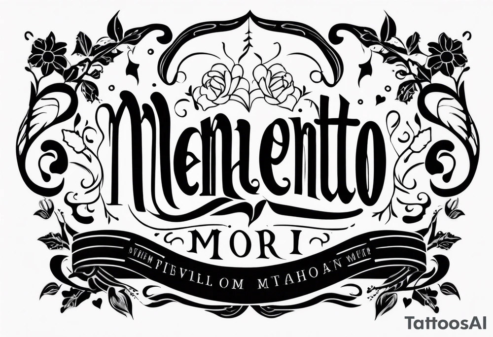 "memento mori" vertically tattoo idea