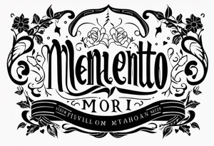 "memento mori" vertically tattoo idea