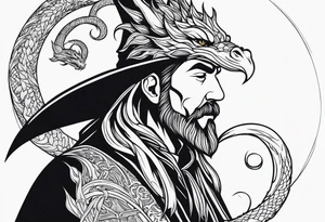 Wizard with dragon tattoo idea