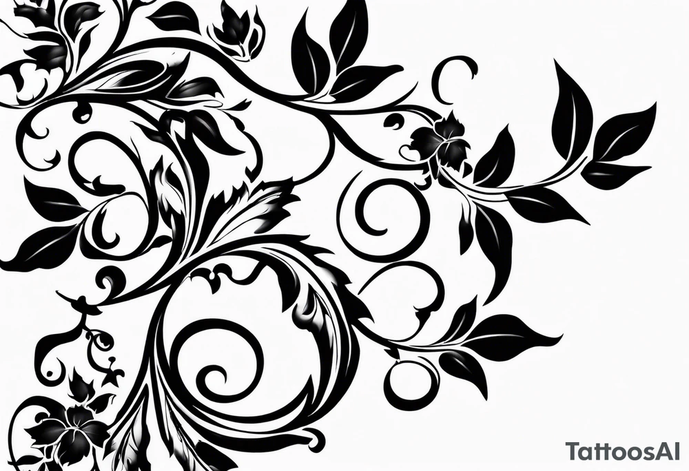 Leafy vines with chain tattoo idea