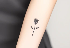 thistle minimalist tattoo idea