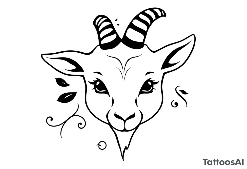 cute goat face tattoo idea