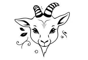 cute goat face tattoo idea