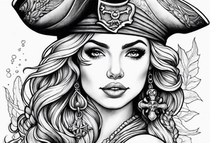 pirate mermaid tattoo idea