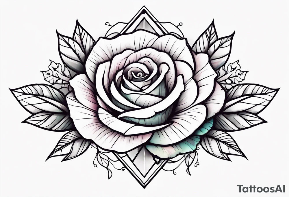 the word Crystal with rose vines going through it tattoo idea