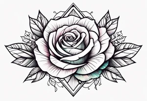 the word Crystal with rose vines going through it tattoo idea
