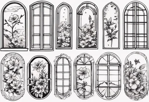 flower in a window tattoo idea