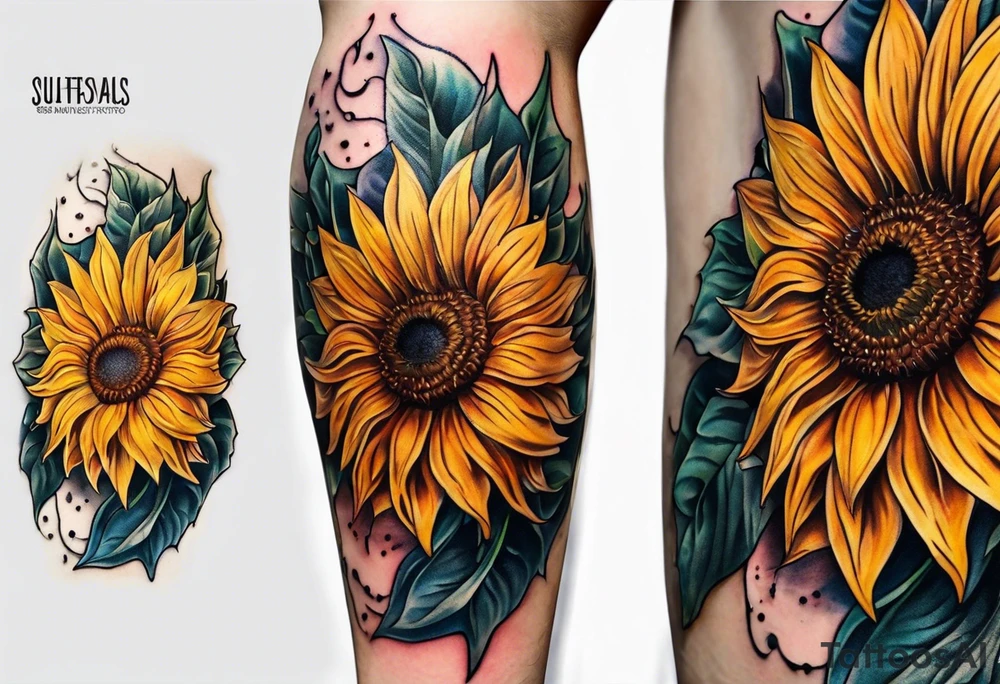 a sunflower tattoo idea