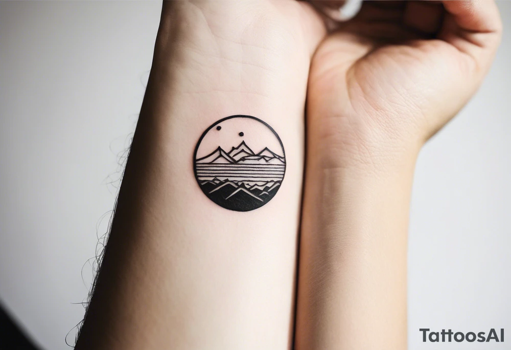 a minimalistic, very small, fine line tattoo with no shadowing symbolizing my love to travel the world and explore new cultures while also including a symbol of my home, my family and friends, who I am very grateful for tattoo idea
