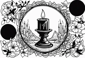 Candle in the darkness alone tattoo idea