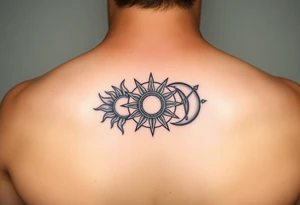Gemini and sagittarius symbol, sun and moon tattoo idea