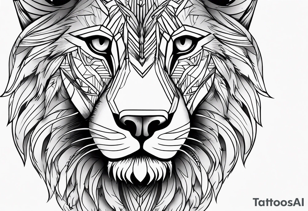 Lion eye and wolf eye tattoo idea